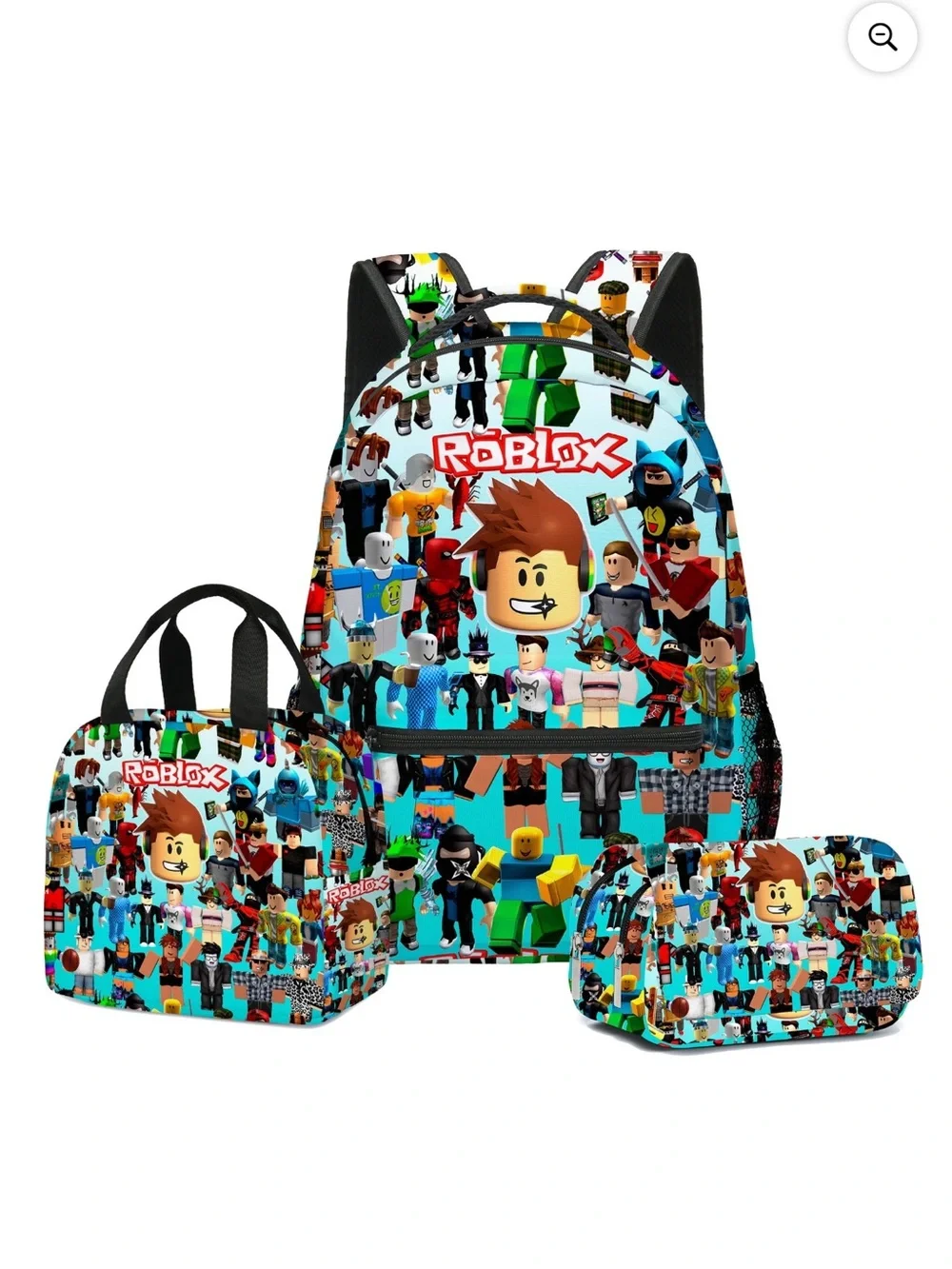 Kids Blue Multi-Character Backpack with Roblox Print